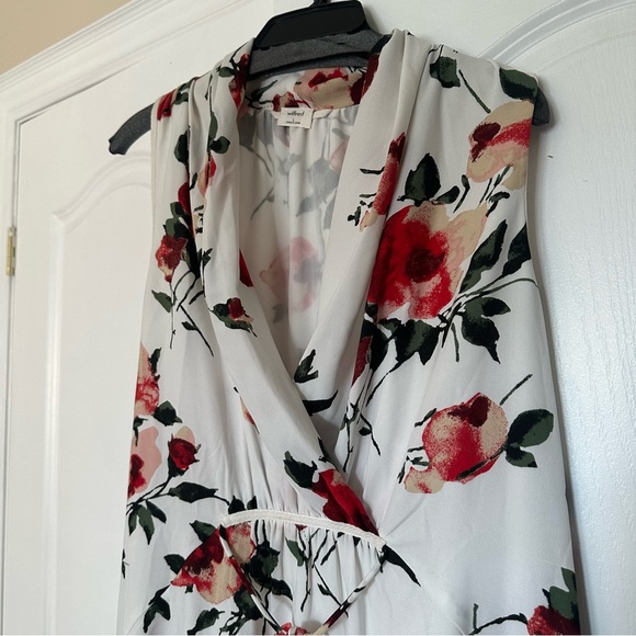 Aritzia Wilfred Sabine Dress White Floral Size L - Picture 4 of 12